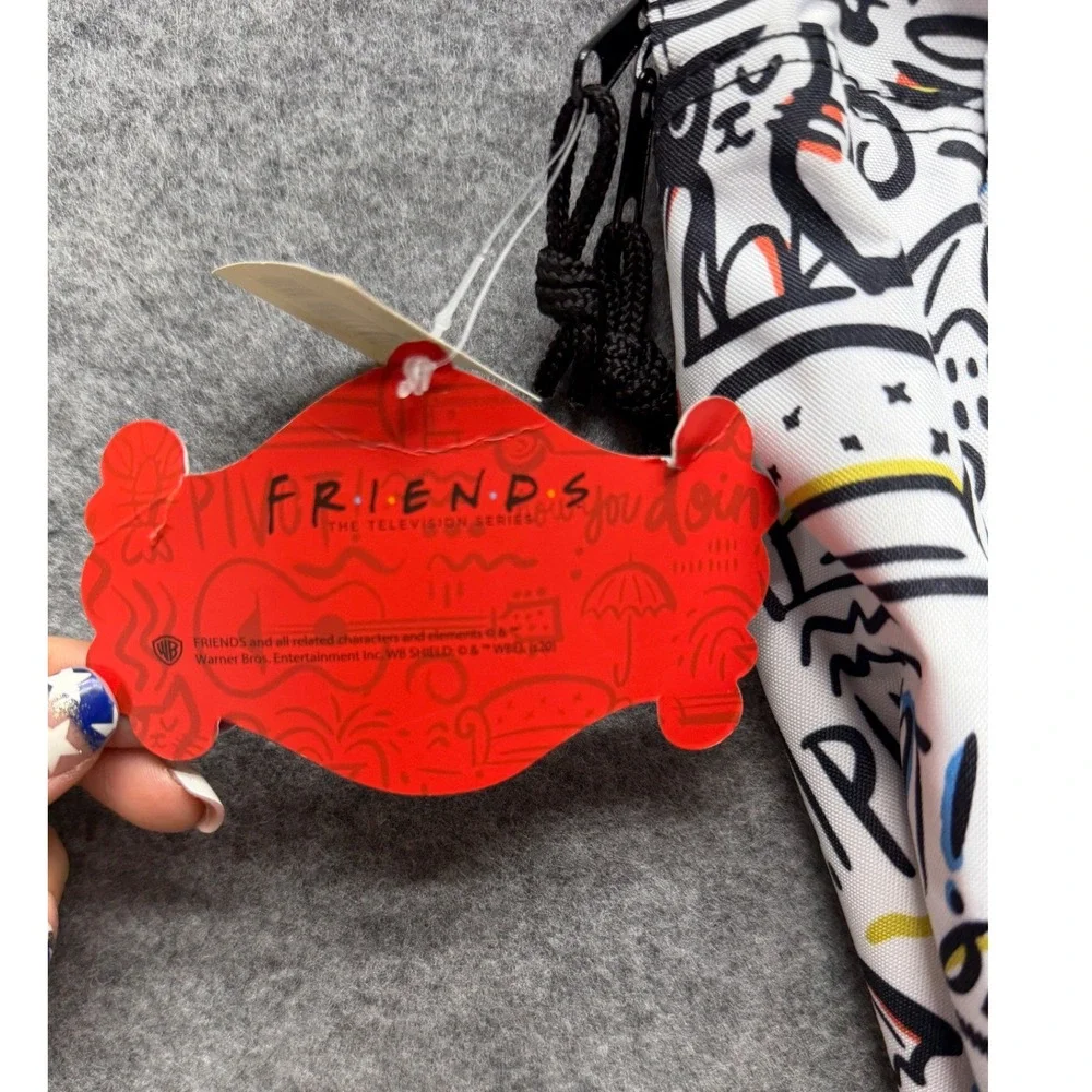 Friends TV Show Doodle Print Backpack White Multi PIVOT BP8SG6FRI NWT